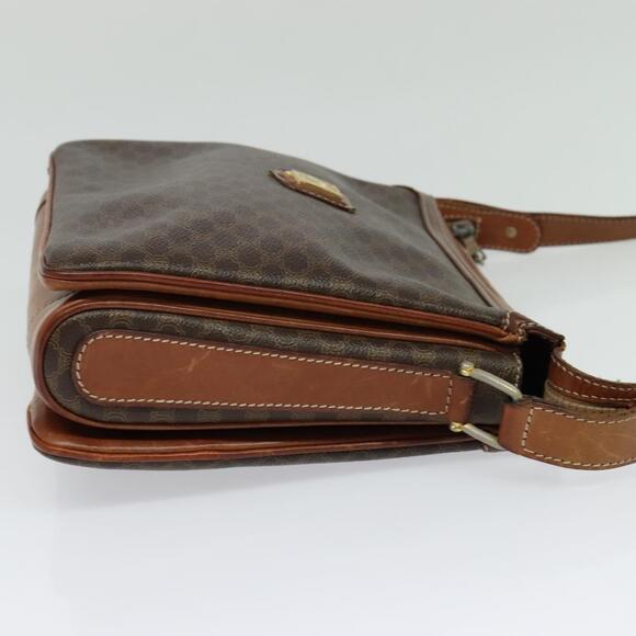 CELINE Macadam Canvas Shoulder Bag Pvc Leather Brown Gold - Picture 5 of 12